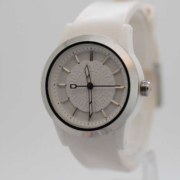 Dkny Accessories - DKNY NY-4861 Womens Watch 38mm White Silicone Strap New Battery Running